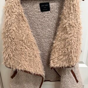 Love Tree Tan Fuzzy Vest